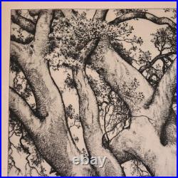 1930s Alfred Ray Burrell Etching Oak Tree San Francisco California Impressionist