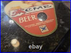 1930s Antique ACME Beer Cardboard Fan Beer Sign San Francisco, California NRA
