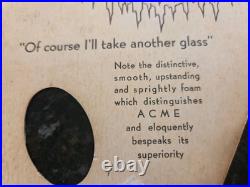 1930s Antique ACME Beer Cardboard Fan Beer Sign San Francisco, California NRA