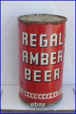 1930s REGAL AMBER BEER, IRTP O/I Flat Top beer can San Francisco California B/O