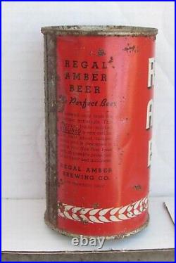 1930s REGAL AMBER BEER, IRTP O/I Flat Top beer can San Francisco California B/O