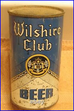 1930s WILSHIRE CLUB Beer, IRTP O/I, Flat Top beer can, San Francisco California