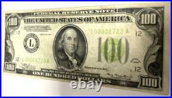 1934 $100 Dollar Bill San Francisco California E-12 Banknote 4-Zero With 4-Digit