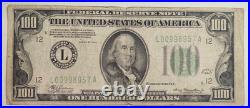 1934 $100 Federal Reserve Note San Francisco, California Green Seal