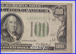 1934 $100 Federal Reserve Note San Francisco, California Green Seal