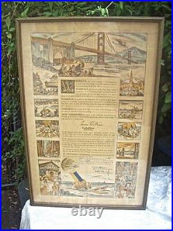 1937 SAN FRANCISCO GOLD GATE BRIDGE FIESTA PROCLAMATION by MAYOR ANGELO J. ROSSI