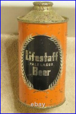 1939 LIFESTAFF Beer IRTP cone top San Francisco California Chrome no gold