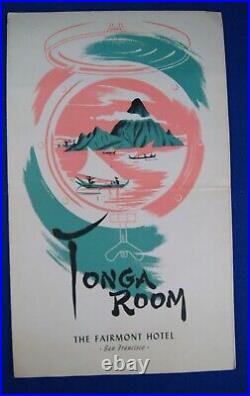 1940's TONGA ROOM Menu Nob Hill San Francisco California Tiki Fairmont Hotel