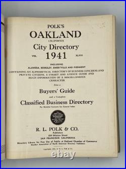 1941 OAKLAND CALIFORNIA Directory Phonebook Classified Businesses ALAMEDA COUNTY