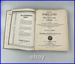 1941 OAKLAND CALIFORNIA Directory Phonebook Classified Businesses ALAMEDA COUNTY