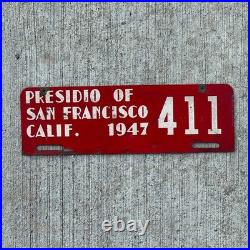 1947 California Presidio of San Francisco License Plate Topper Golden Gate 411