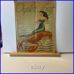 1952 Andrew Loomis MERMAID Cover Art OYSTER LOAF Menu San Francisco California