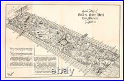 1956 Rare Hubbard'Guide Map of Golden Gate Park San Francisco, California