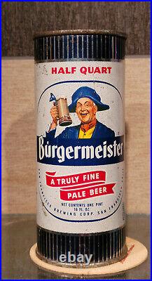 1957 16 Ounce Burgermeister Flat Top Beer Can San Francisco California