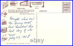 1958 Ferry Boat, Bay Bridge San Francisco Bay, California, Postcards, and Ticket