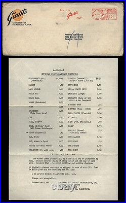 1963 San Francisco Giants Letter Schedule History Booklet Souvenir Price List 1963 San Francisco Giants Letter Schedule History Booklet Souvenir Price List