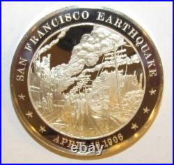 1973 San Francisco Earthquake Fire Franklin Mint Sterling Silver Round 40.4g CA