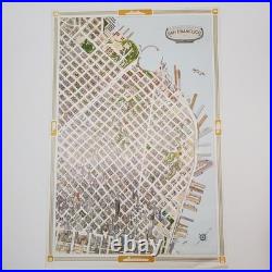 1974 Hollmann Bird's Eye View Pictorial Map of Downtown San Francisco California