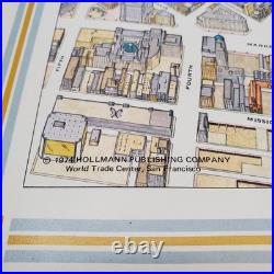 1974 Hollmann Bird's Eye View Pictorial Map of Downtown San Francisco California 1974 Hollmann Bird's Eye View Pictorial Map of Downtown San Francisco California