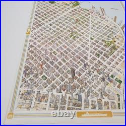 1974 Hollmann Bird's Eye View Pictorial Map of Downtown San Francisco California