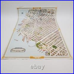 1974 Hollmann Bird's Eye View Pictorial Map of Downtown San Francisco California