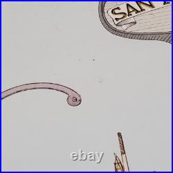 1974 Hollmann Bird's Eye View Pictorial Map of Downtown San Francisco California