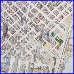 1974 Hollmann Bird's Eye View Pictorial Map of Downtown San Francisco California