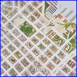 1974 Hollmann Bird's Eye View Pictorial Map of Downtown San Francisco California