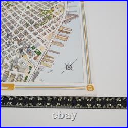 1974 Hollmann Bird's Eye View Pictorial Map of Downtown San Francisco California