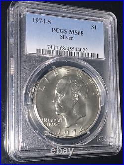 1974-S $1 Silver Ike Eisenhower Dollar PCGS MS68 Very Nice Coin