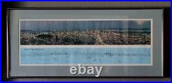 1976 Bill Harris Signed Smith Novelty San Francisco Bay Framed Photo & Map 28 W