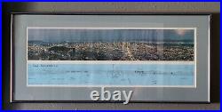 1976 Bill Harris Signed Smith Novelty San Francisco Bay Framed Photo & Map 28 W