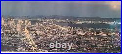 1976 Bill Harris Signed Smith Novelty San Francisco Bay Framed Photo & Map 28 W