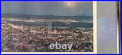 1976 Bill Harris Signed Smith Novelty San Francisco Bay Framed Photo & Map 28 W