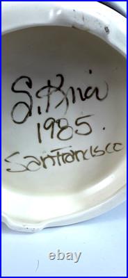 1985 San Francisco California Studio Art Pottery Large 17.5 Vase Artist Signed