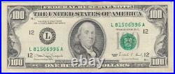 1990 One Hundred Dollar 100 Federal Reserve Note VF- XF San Francisco California