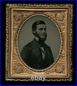 1/6 Ambrotype Bearded Man Semi Profile Possible Oregon / California Photographer 1/6 Ambrotype Bearded Man Semi Profile Possible Oregon / California Photographer