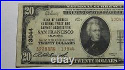 $20 1929 San Francisco California CA National Currency Bank Note Bill 13044 FINE