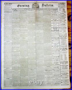 21 origl issues of 1869 CALIFORNIA newspaper the SAN FRANCISCO EVENING BULLETIN