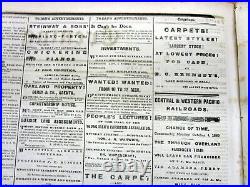 21 origl issues of 1869 CALIFORNIA newspaper the SAN FRANCISCO EVENING BULLETIN