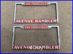 (2) Avenue Rambler San Francisco, California Dealer License Plate Frames