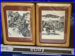 2x Martin Tang Lithographs, Franklin St and Lombard St San Francisco, California