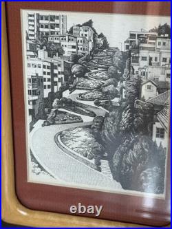 2x Martin Tang Lithographs, Franklin St and Lombard St San Francisco, California