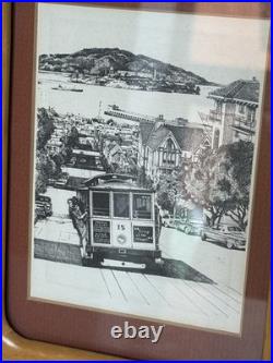 2x Martin Tang Lithographs, Franklin St and Lombard St San Francisco, California