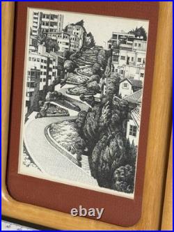 2x Martin Tang Lithographs, Franklin St and Lombard St San Francisco, California