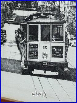 2x Martin Tang Lithographs, Franklin St and Lombard St San Francisco, California