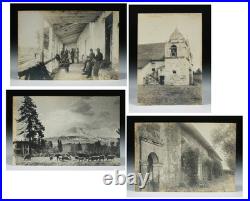 4 Early California Photographs by W. J Piatt Monterey, Carmel Mission C. 1900