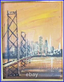 4 Vintage John Leonard Checkley Oil Paintings MCM San Francisco California