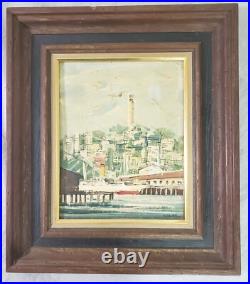 4 Vintage John Leonard Checkley Oil Paintings MCM San Francisco California