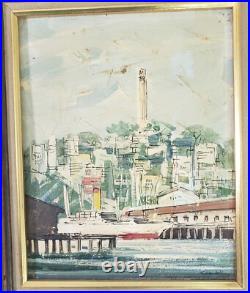 4 Vintage John Leonard Checkley Oil Paintings MCM San Francisco California